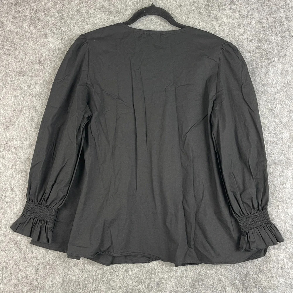 Pomander Place Tuckernuck Easton Swing Top Women Medium Black Poplin Ruffle